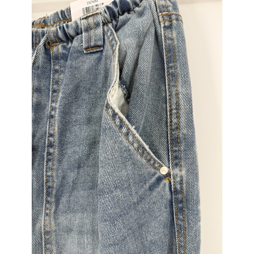 NWT And Now This Jeans Wide Leg Tie Waist Drapey Blue Med Wash Comfort Size XS - Picture 6 of 13
